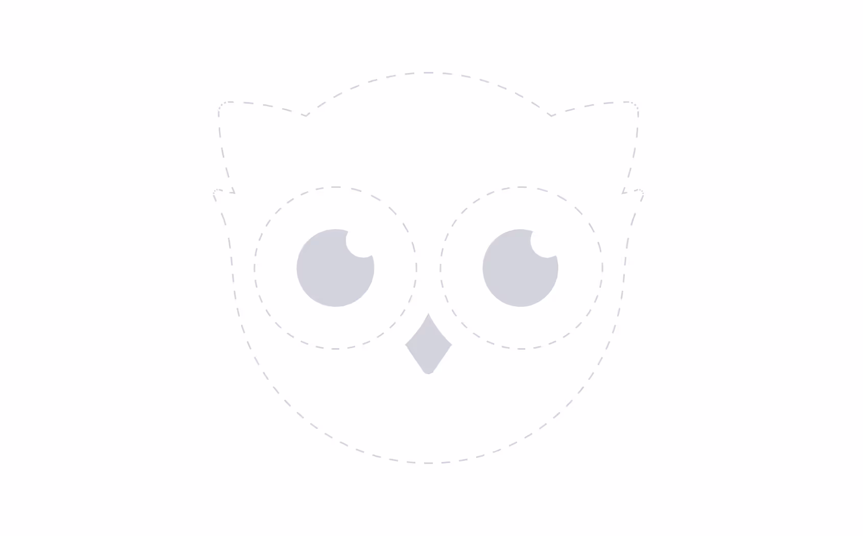 Dashed owl logo illustration